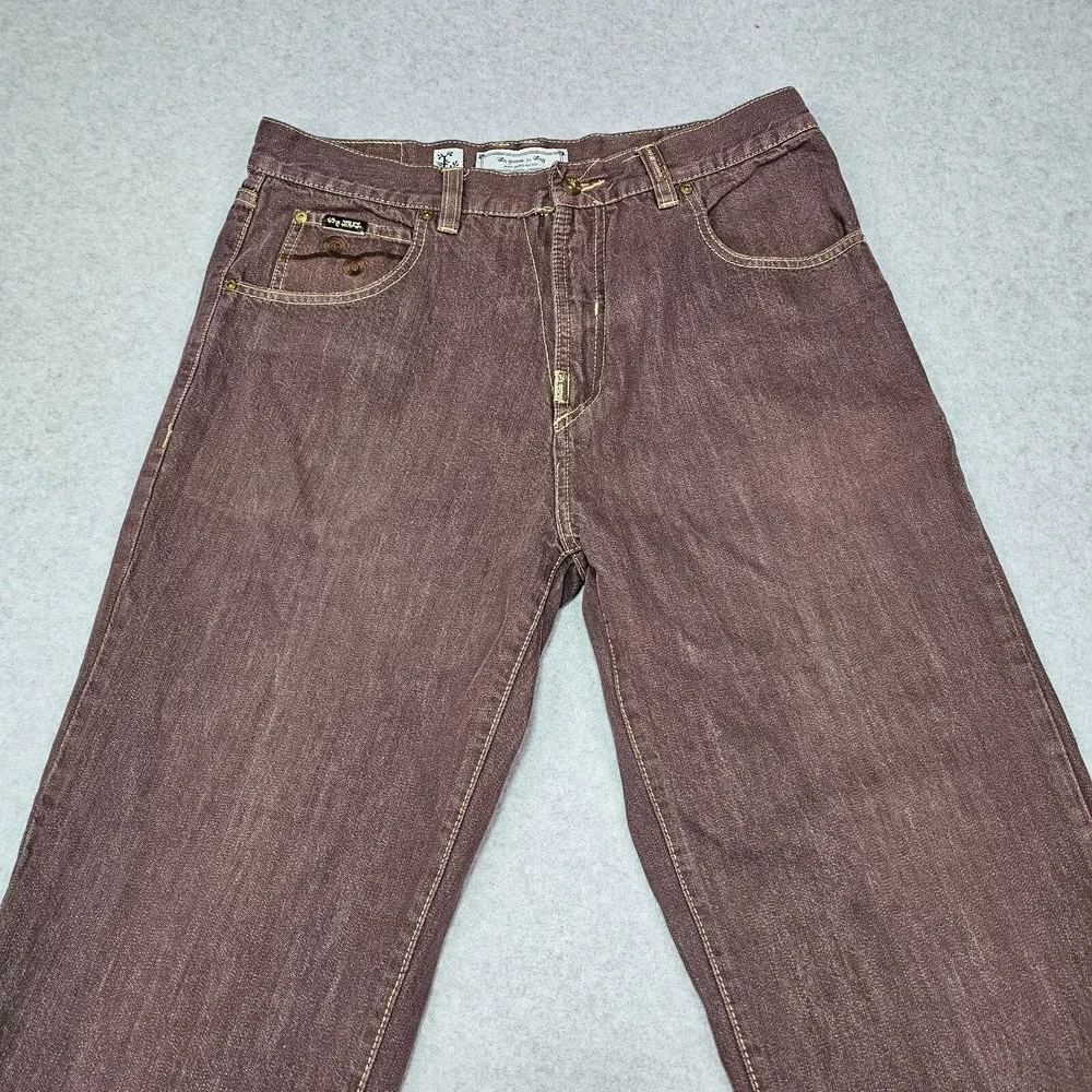 LRG‎ Lifted Research Group Mens Jeans 34x32 Blue Denim Grass Roots Straight Fit